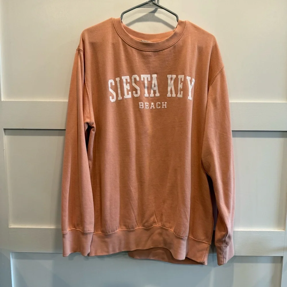 MV Sport Siesta Key Beach Peach Sweatshirt - Picture 1 of 7